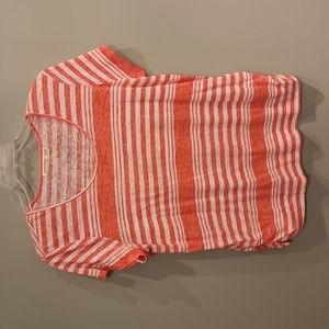Faded Glory Coral and White Striped Top
